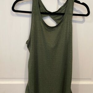 Green Sleeveless Backless Tank Top
